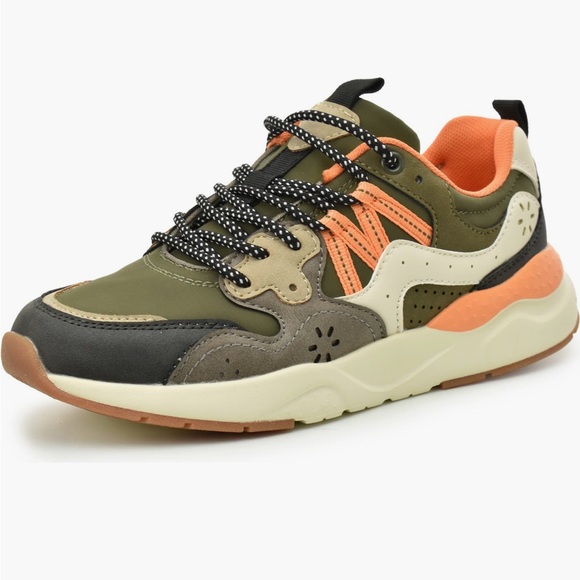 NIB NICOLE MILLER Olive Multi Flown Sneakers Color Block Retro size 9 - Picture 5 of 16